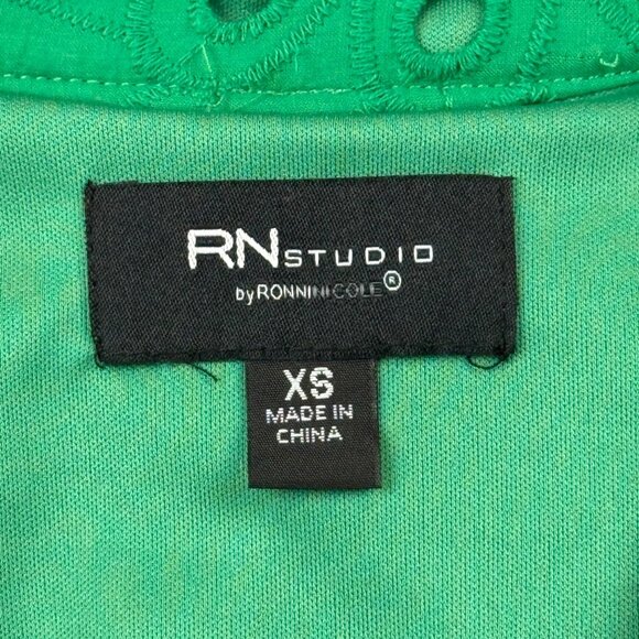R.N Studio By Ronni Women's Pullover Lined Green Eyelet Dress Size XS NWT $89.00 - Picture 10 of 13